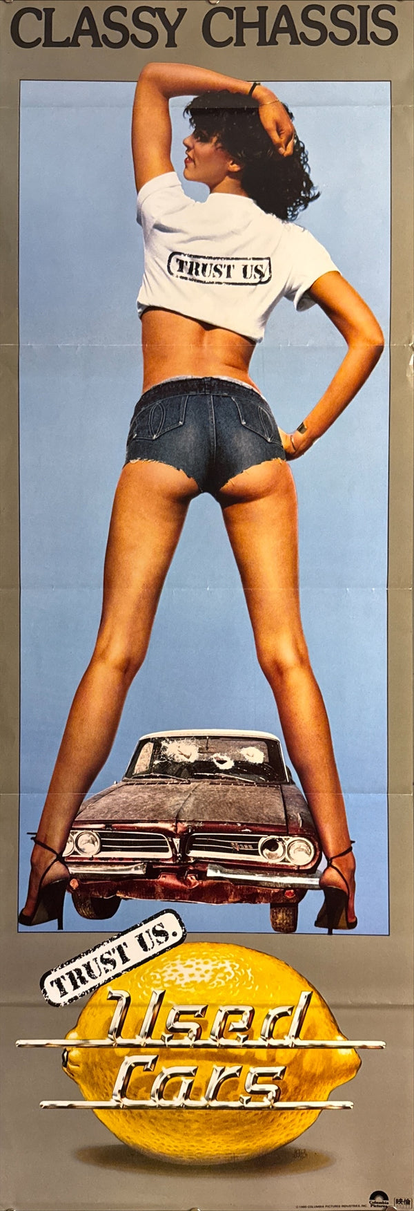 "Used Cars – Classy Chassis", Original Release Japanese Movie Door Panel Poster 1980, Door Panel Size (46 x 130cm) Q214