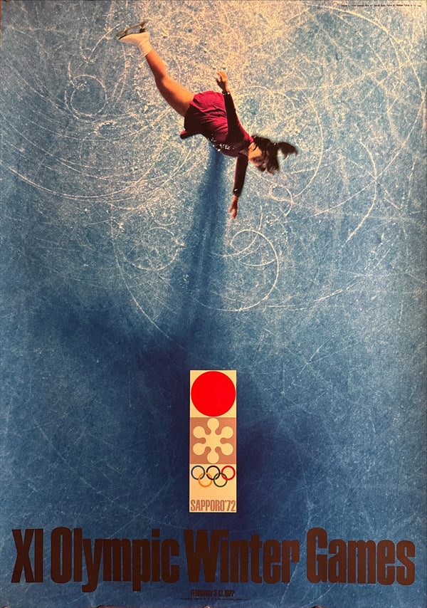 "Sapporo 1972: XI Olympic Winter Games", Original Official Japanese Advertising Poster 1970, Yusaku Kamekura and Takayuki Ogawa, B1 Size (c. 72.8 × 103 cm)