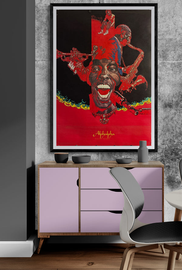 Disco Club “Alphalpha” Promotional Poster (Japan, c. 1970s) — Ex‑Hyōgo Jazz Bar Display, B1 Size (c.73 x 103cm)