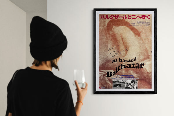 "Au hasard Balthazar", Original First Re-Release Movie Poster 1995 (for 1966 film), Ultra Rare, SIGNED, B2 Size (51 x 73cm) O659