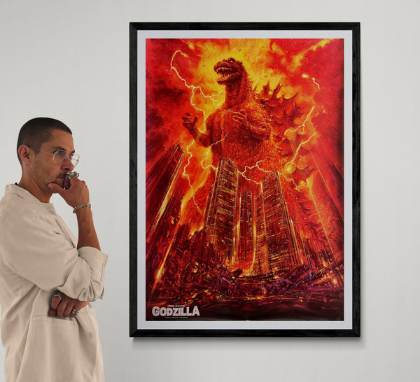 "Godzilla", Original Release Japanese Movie Poster 1984, Noriyoshi Ohrai, Rare, B1 Size (71 x 103cm) AA44