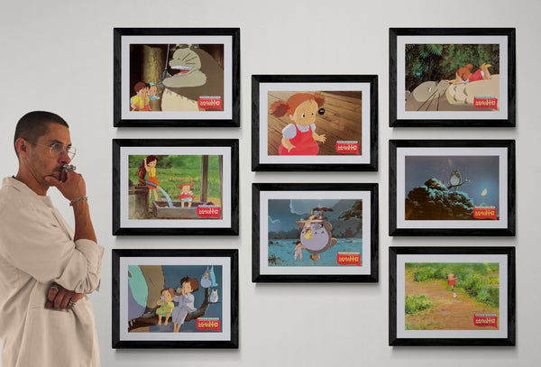 “MY NEIGHBOR TOTORO” / となりのトトロ — Japan (Toho), 1988 — Original First-Release Japanese Theatrical Lobby Cards — Complete Set of 8 — Excellent / Near Mint — Rare J281-9