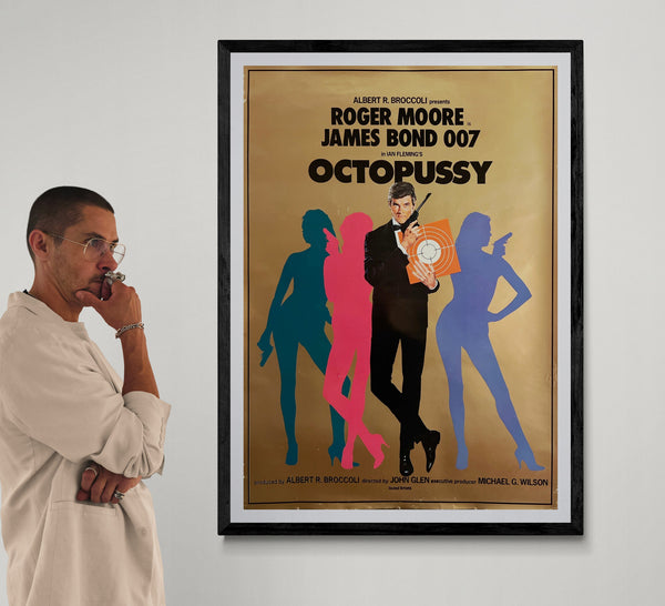 “OCTOPUSSY / 007／オクトパシー” (1983), ORIGINAL JAPANESE B1 ADVANCE FOIL POSTER, ROGER MOORE AS JAMES BOND 007, Ultra-Rare Japanese B1 Teaser Variant, Metallic Foil Finish, Original 1983 Theatrical Campaign, Single-Sided, c. 72.8 × 103 cm JA13