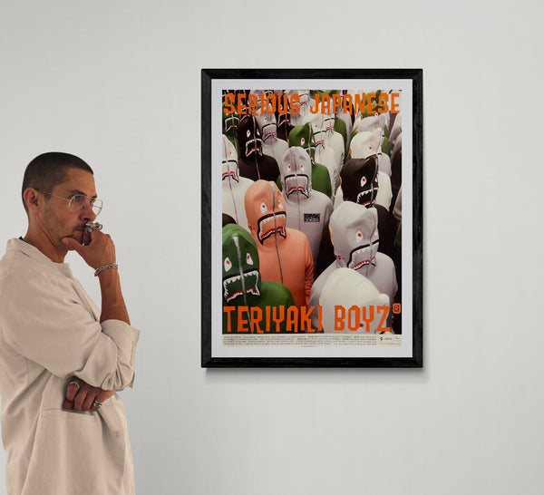 “Teriyaki Boyz – Serious Japanese”, Rare Original Japanese Promotional Poster 2009, NIGO / BAPE Shark Hoodie Design, B2 Size (51 × 73 cm) T24