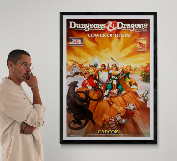 "Dungeons & Dragons: Tower of Doom", Original Release Japanese CAPCOM Promotional Poster 1993, Extremely Rare, B1 Size (c.71 × 103 cm) JA34