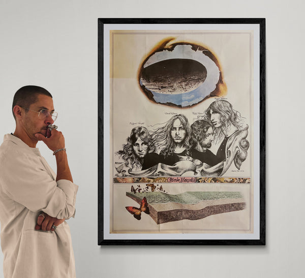 Uno Aquirax (宇野亜喜良) Offset Poster – Pink Floyd "The Dark Side of the Moon" LP Record Promotional Poster, 1973, B1 Size (c.102.8 × 72.9 cm) AA43
