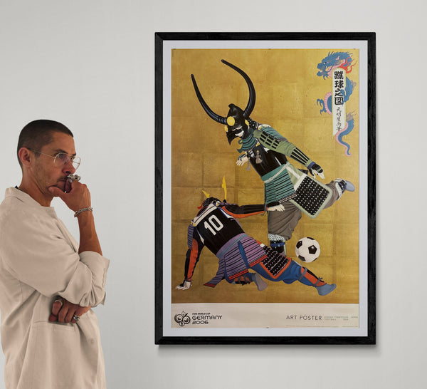 “Football / Shūkyū no Zu”, Official FIFA World Cup Germany 2006 Art Poster for Japan by Hisashi Tenmyouya 2004, Large Format Open Edition Offset Lithograph (approx. 66 × 97 cm) — Unrestored, Excellent ZB21
