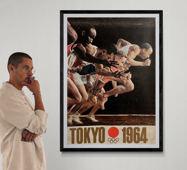 "Olympic Games 1964 Tokyo - The Start of Sprinter’s Dash" Original Release Japanese Promotional Poster 1961, B1 Size (71 x 103cm) JA38