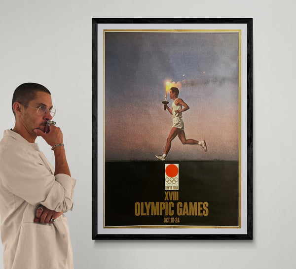 "Olympic Games 1964 Tokyo - An Olympic Torch Runner" Original Release Japanese Promotional Poster 1961, B1 Size (73 x 103cm) JA36