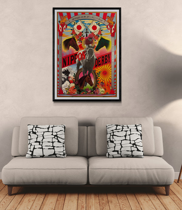 "TADANORI YOKOO - THE 65th NIPPON DERBY", Japanese Contemporary Art Poster, Original Release 1998, B1 Size (71 x 103cm) HA19
