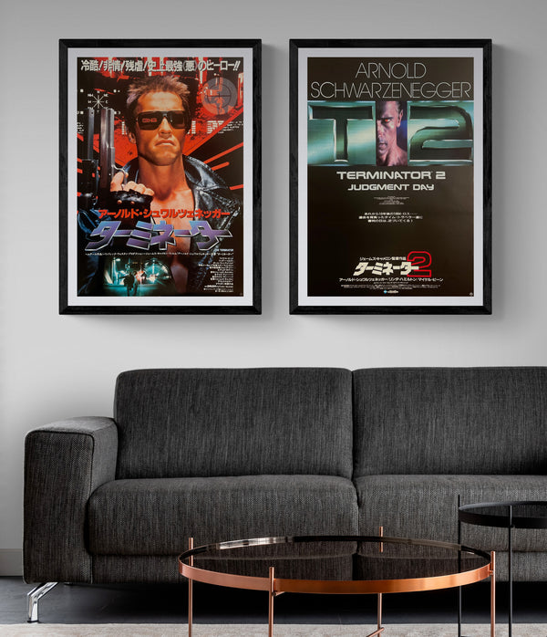 “The Terminator” / 「ターミネーター」(B254)  & “Terminator 2: Judgment Day” / 「ターミネーター2」(B107), Set of Two Original Japanese Movie Posters 1985–1991, B2 Size (51 × 73 cm Each)