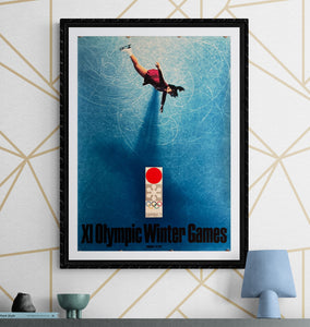 "Sapporo 1972: Winter Olympic Games", Original Release Japanese Advertising Poster 1971, B2 Size (51 x 73cm) K188