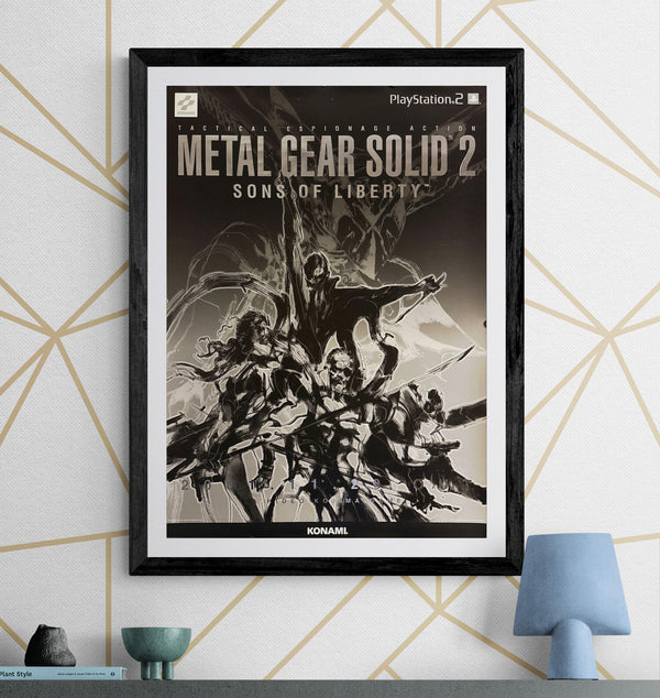 “Metal Gear Solid 2: Sons of Liberty”, Original Japanese Video Game Release Poster 2001, B2 Size (51 × 73 cm) — Metallic Lettering Variant O72