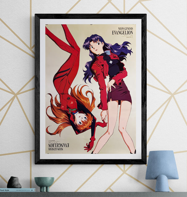 “Neon Genesis Evangelion — Misato & Asuka” (新世紀エヴァンゲリオン), Original Release Japanese Promotional Poster 1996, Rare, B2 Size (51 × 73 cm) O490