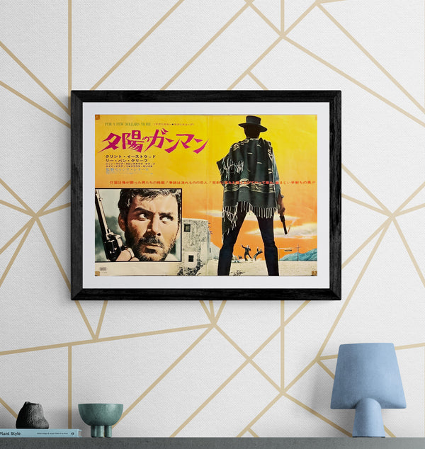 "For A Few Dollars More", Original Release Japanese Poster 1965, B3 Size (36 x 50 cm) ZA677