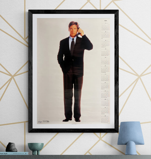 Harrison Ford "Salary Man" Tu‑Ka Phone Kansai 1994 Promotional Calendar, Original Japanese B2 Poster 1994, B2 Size (51 × 73cm) ZA616