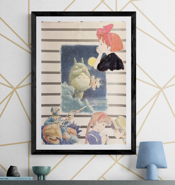 "Studio Ghibli – Tokuma Promotional Poster" (スタジオジブリ 徳間プロモーション), Original Japanese Promotional Poster 1990, B2 Size (51 × 73 cm) P143