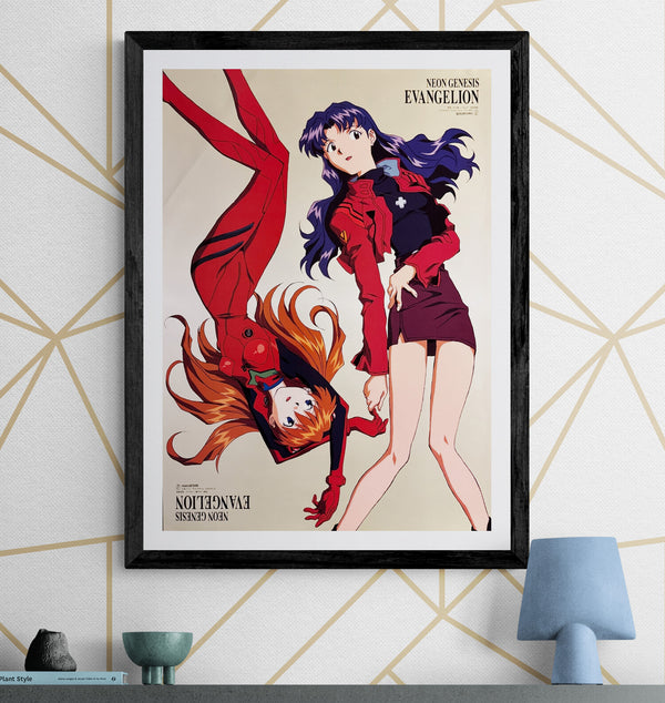 “Neon Genesis Evangelion — Misato & Asuka” (新世紀エヴァンゲリオン), Original Release Japanese Promotional Poster 1996, Rare, B2 Size (51 × 73 cm) O490