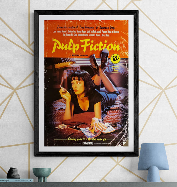 "Pulp Fiction" (パルプ・フィクション), Original Japanese Video Release Poster 1994, B2 Size (c.51 × 73 cm) Q6