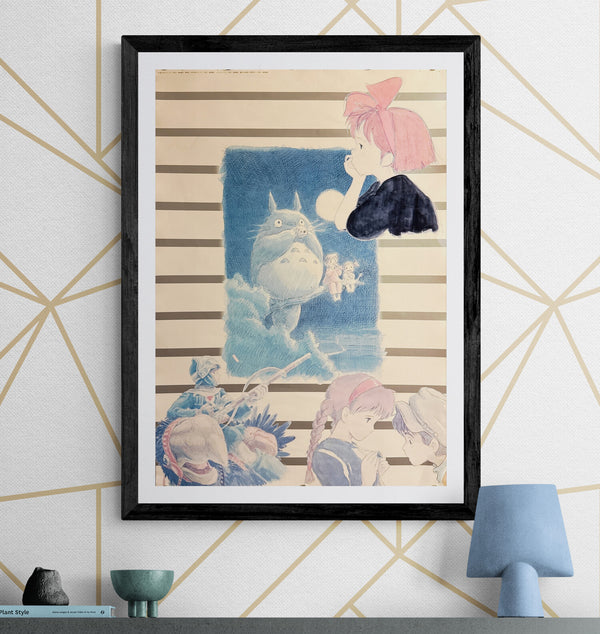 "Studio Ghibli – Tokuma Promotional Poster" (スタジオジブリ 徳間プロモーション), Original Japanese Promotional Poster 1990, B2 Size (51 × 73 cm) Q46