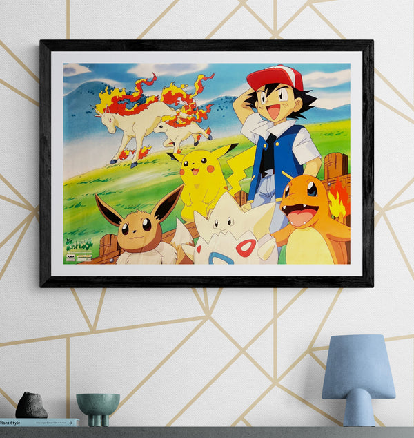 “Pokémon – Ash, Pikachu & Friends” (ポケットモンスター), Original 1998 Japanese Banpresto Character Poster / Prize Promotional Poster — Not for Sale, B2 Size (51 x 73cm) O193A