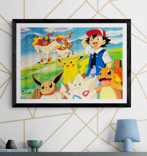 “Pokémon – Ash, Pikachu & Friends” (ポケットモンスター), Original 1998 Japanese Banpresto Character Poster / Prize Promotional Poster — Not for Sale, B2 Size (51 x 73cm) O190A