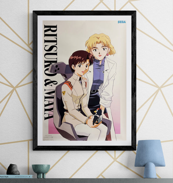 “Neon Genesis Evangelion / Ritsuko & Maya”, Original Japanese Promotional Poster 1996, B2 Size (51 × 73 cm) O157A