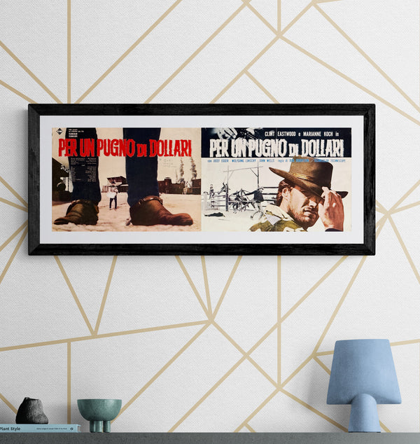 "A Fistful of Dollars" / "Per un pugno di dollari" / 「荒野の用心棒」, Original First Release Japanese Press-Sheet / Speed Movie Poster 1965, B4-Width Slim Format, c. 26 × 73 cm C223