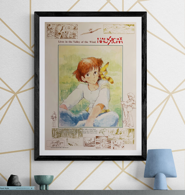 “Nausicaä of the Valley of the Wind — Lives in the Valley of the Wind” (NAUSICAÄ), Original Japanese Promotional Poster 1984, B2 Size (51 × 73 cm) Q195