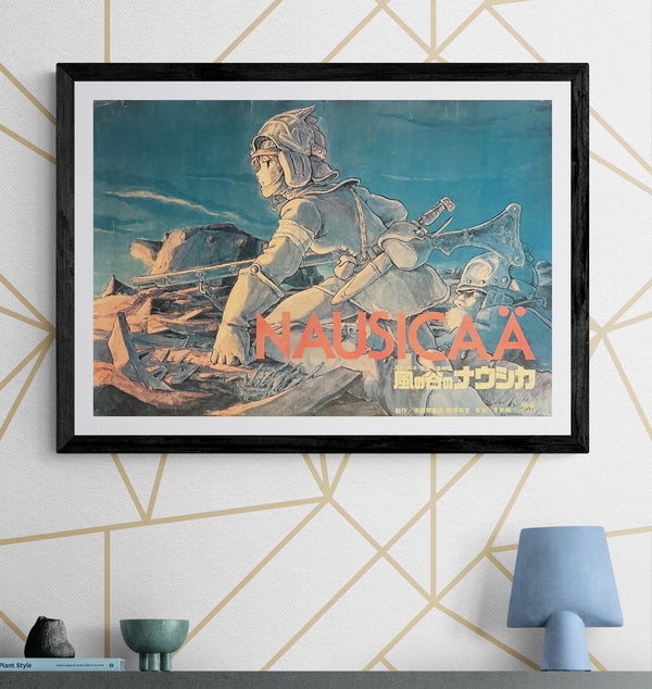“Nausicaä of the Valley of the Wind” (風の谷のナウシカ), Original Release Japanese B2 Horizontal Theatrical Movie Poster 1984, Very Rare Style B / Image Board Design with Printed Miyazaki Signature, B2 Size (approx. 73 × 51 cm) Q291