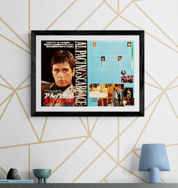“Scarface” (スカーフェイス), Original Japanese First-Release Double-Sided Promotional Poster / Press Sheet 1984, Rare B3 Size (c. 36 × 51 cm) B293