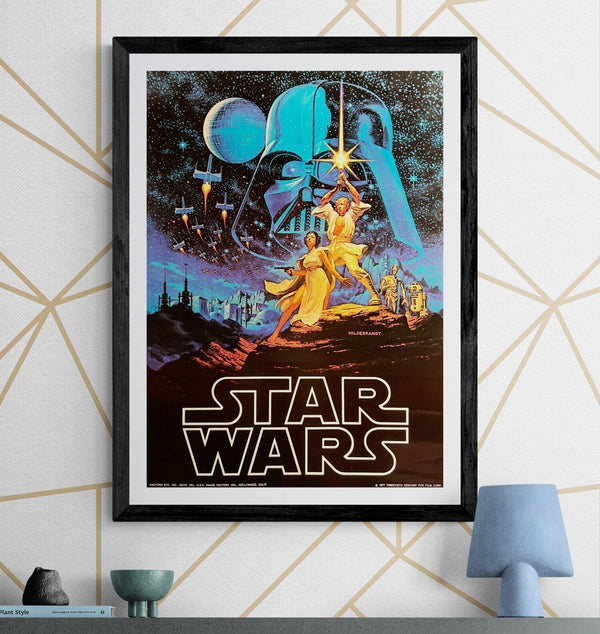 “Star Wars” (スター・ウォーズ), Rare Hildebrandt Brothers Promotional Poster 1977, B2 Size (51 × 73 cm) T175
