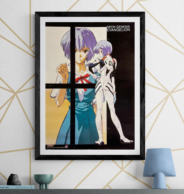 “Neon Genesis Evangelion” (新世紀エヴァンゲリオン), Original Japanese Licensed Poster c. 1996–97, Rei Ayanami / Movic, B2 Size (51.5 × 72.8 cm) — T218