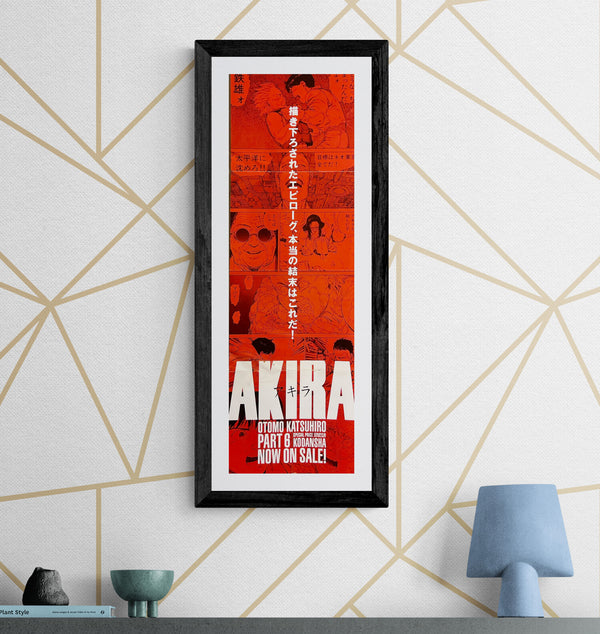 “Akira” (アキラ), Ultra‑Rare Original Japanese Bookstore Display / Kodansha Promotional “A Newly Drawn Epilogue — The True Ending Is This!! / PART 6” Poster 1993, Size (66 x 21 cm) B289