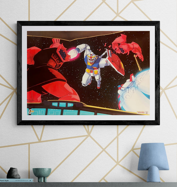 “Mobile Suit Gundam – Gundam vs Char’s Gelgoog” (機動戦士ガンダム), Original Japanese Banpresto 20th Anniversary Promotional / Prize Poster 1999, “Banpre Character Poster” No.2, B2 Landscape Size (c. 72.8 × 51.5 cm) D48A