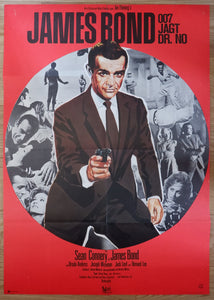 "Dr. No", Original Re-Release German James Bond Movie Poster 1981, Folded, Good Condition