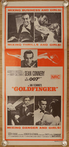 "Goldfinger", Original Re-Release Australian Poster 1970`s, Daybill Size