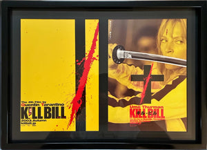 "Kill Bill: Volume 1", **BOTH STYLE A & B**  Original First Release Japanese Movie Pamphlet-Posters, Rare, FRAMED, B5 Size