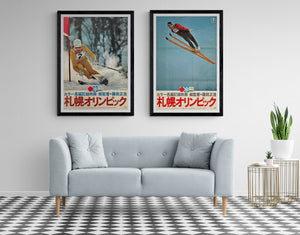 "Sapporo Winter Olympics", **BOTH STYLE A & B** original release posters 1972, B2 Size