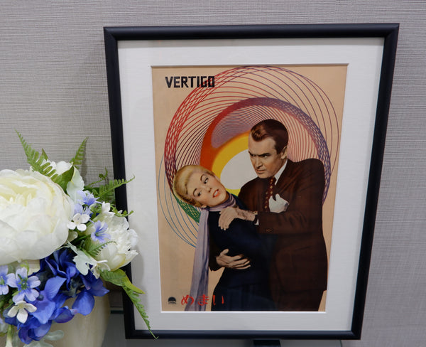 "Vertigo", Original Release Japanese Movie Pamphlet-Poster 1958, Ultra Rare, FRAMED, B5 Size
