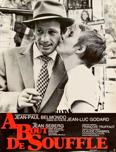 "Breathless" (A Bout De Souffle), Original Re-Release Japanese Movie Poster 1998, B2 Size (51 x 73cm)