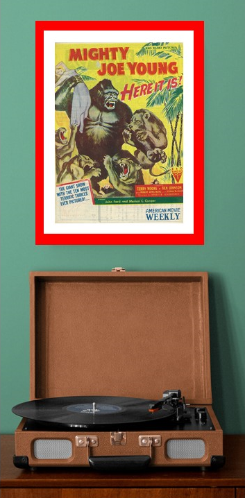 "Mighty Joe Young", Original Release Japanese Movie Pamphlet-Poster 1952, Ultra Rare, FRAMED, B5 Size