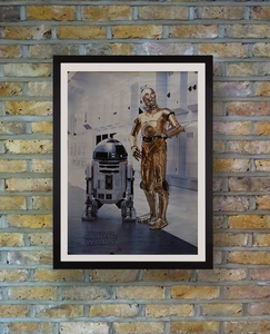 "C3P0 and R2D2", Original Star Wars Promotional Poster 1977, B2 Size