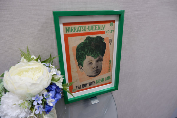 "The Boy with Green Hair", Original Release Japanese Movie Pamphlet-Poster 1950`s, Ultra Rare, FRAMED, B5 Size