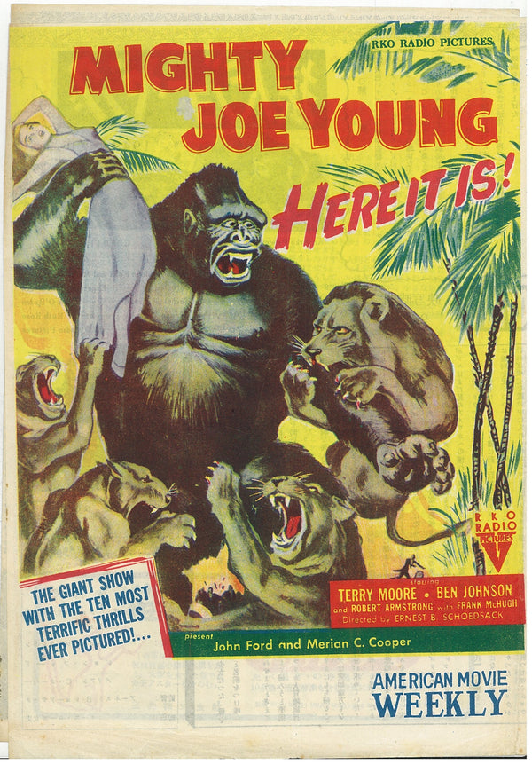"Mighty Joe Young", Original Release Japanese Movie Pamphlet-Poster 1952, Ultra Rare, FRAMED, B5 Size